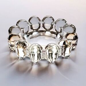 ONLY SOLD IN BUNDLE 5"Clear Bubble Glass PillarCandle BaseHolder Ashtry Coaster